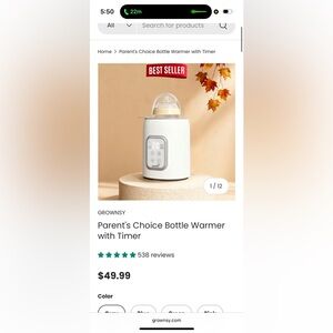 Grownsi bottle warmer